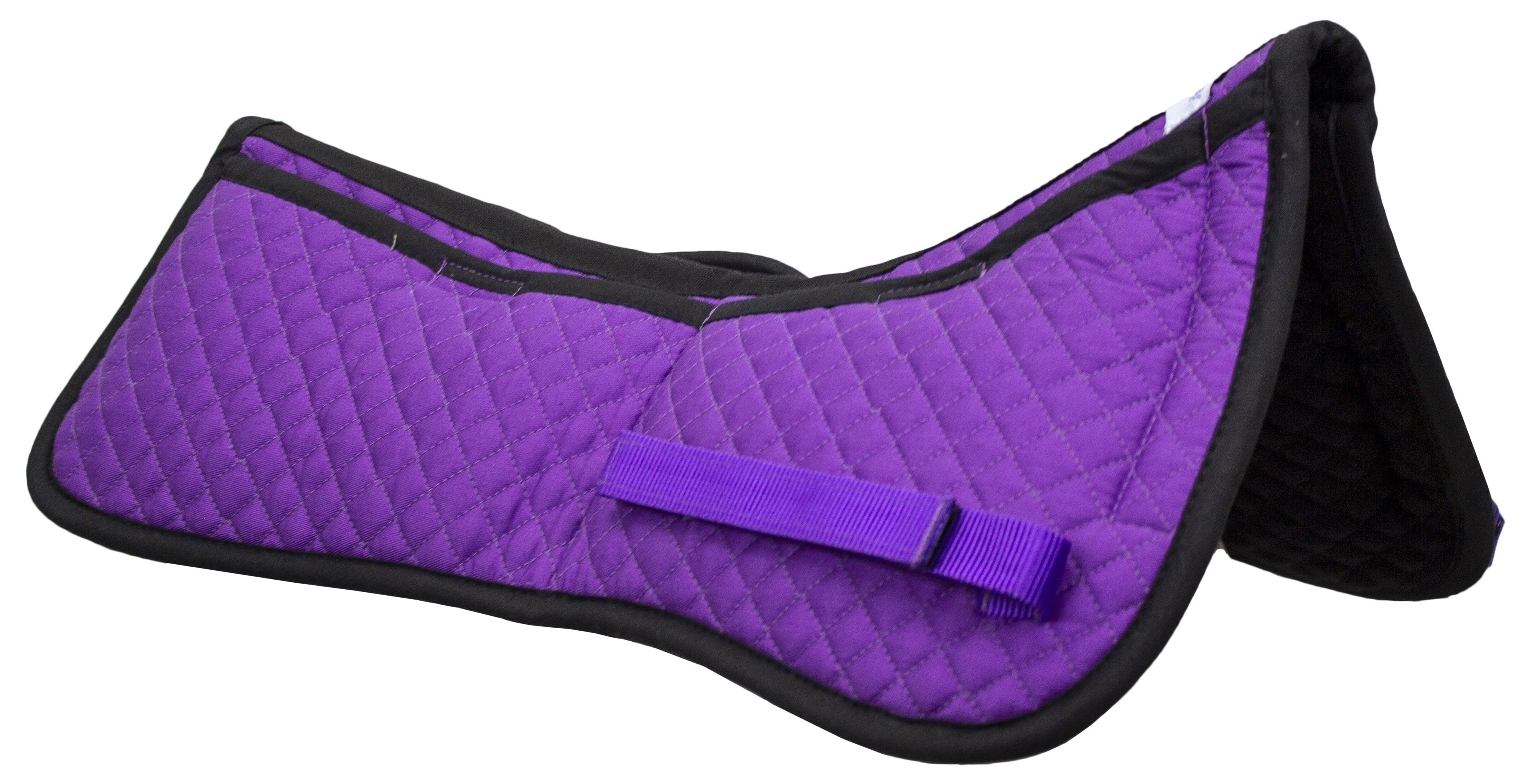Derby Originals Contoured Correction All Purpose Quilted English Half Saddle Pad with Therapeutic Removable Support Memory Foam Pockets for All Disciplines 
