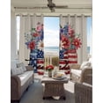 thumbnail image 6 of 4th of July Kitchen Curtains Red Blue Floral Independence Day Rustic Cafe Short Curtains for Bathroom Blackout Window Curtain Grommet Small Window Treatment Drapes for Bedroom Living Room 27.5"x39"x2, 6 of 9