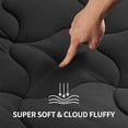 thumbnail image 3 of Sleep Zone Queen Mattress Pad, Cooling Mattress Topper, Quilted Fitted Mattress Cover, Machine Washable Mattress Protector, Soft Fluffy Down Alternative, Deep Pocket 8~21 inch (Black, Queen), 3 of 7