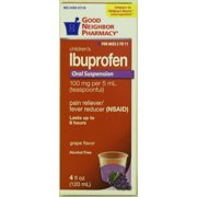 GNP Children's Ibuprofen Oral Suspension Grape Flavor - 100 mg per 5 ml Teaspoonful - For Ages 2 to 11