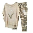thumbnail image 1 of Fankiway Ensemble Imprimé pour Femmes Col Rond Manches Mi-Longues Pull + Pantalon Ensemble d'Été Tenues d'Été pour Femmes 1603 Pcs, 1 of 6