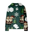 thumbnail image 7 of XQYLOS Christmas Sweatshirt for Girls - Santa Claus Star Tree Graphic Crewneck Holiday Par𝗍y Tops Festive Funny Xmas Sweater Red Green, 7 of 7