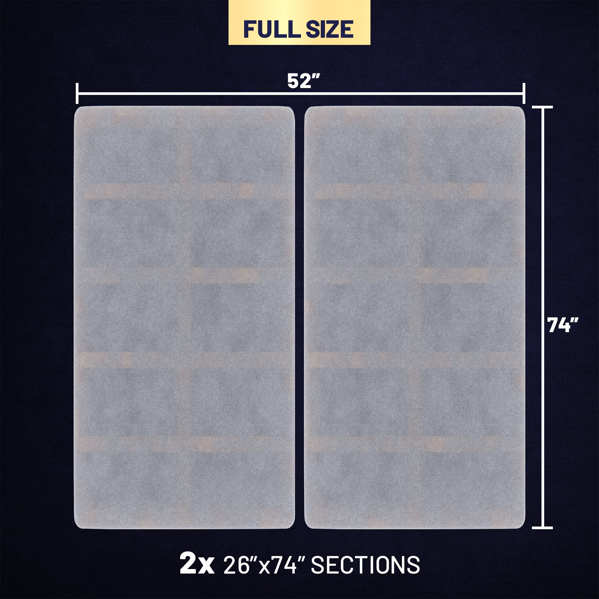 Continental Sleep, 1.5" Split Wood Bunkie Board Full Size Bed, 2-Piece Under Mattress Support, Fully Assembled, Fabric Ventilation Cover-Replaces Wooden Slats or Box Spring for Bed Frames