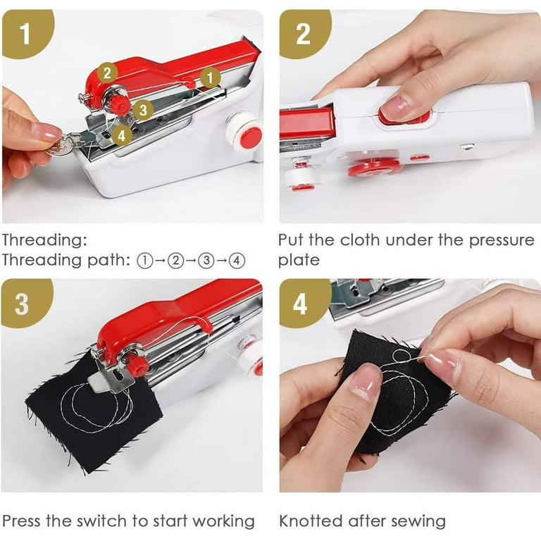 Handheld Sewing Machine, Hand Held Sewing Device Tool Mini Portable  Cordless Sewing Machine, Essentials for Home Quick Repairing and Stitch