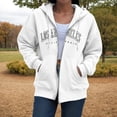 thumbnail image 7 of Godom Women Zip Up Hooded Sweatshirt Ladies Letter Print Long Sleeve Casual Loose Lightweight Jacket wih Pockets, 7 of 7