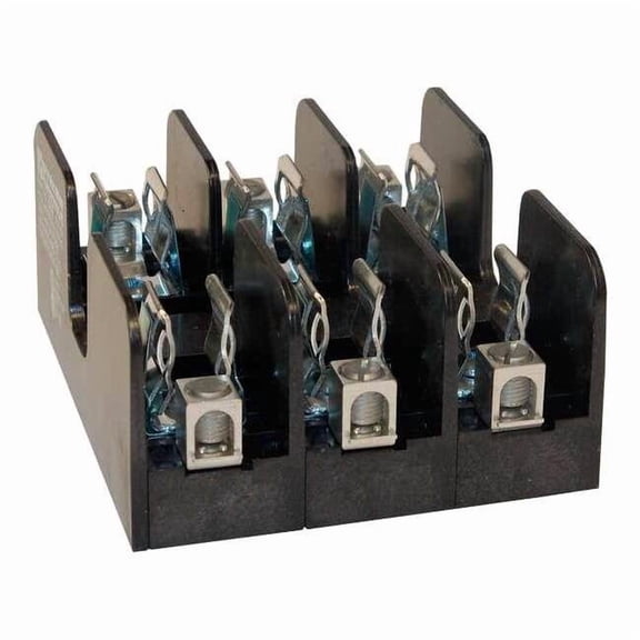 Open Fuse Block, 31 to 60A Amp Range, 250V AC/DC Volt Rating, 3 Poles, Box Lug