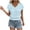 Sky Blue, variant on Women's V-Neck Crop Tops Sweet Eyelet T-Shirt with Smocked Waist Vintage Ruffle Breathable Summer Going Out Top White S