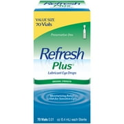 Refresh Plus Lubricant Eye Drops Preservative-Free Artificial Tears, 0.4 ml, 70 Count