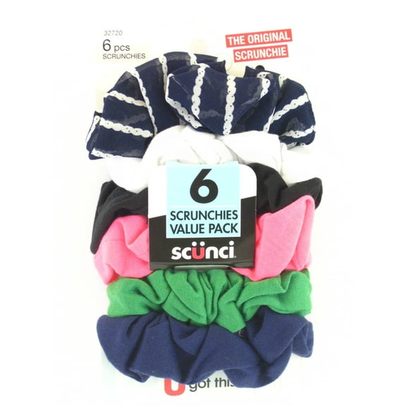 Scunci Interlock Twister Hair Scrunchies - Assorted Colors - 6 Pcs.