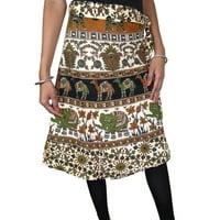 Mogul Women's Sarong Dress Cotton Printed Boho Style Wrap Around Skirts