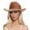 A01 Brown, variant on Xmyrz Women's Flat Top Western Cowboy Fedora Hat Wide Brim Felt Summer Outdoor Party Jazz Cap Orange