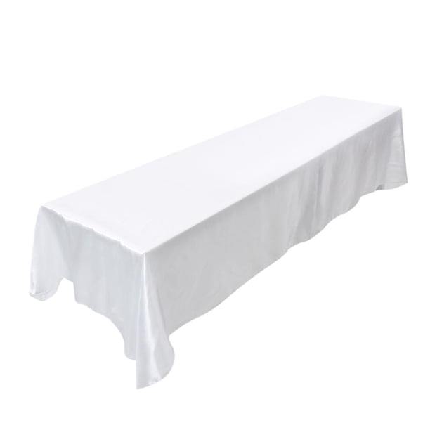 Mantel de poliéster de color sólido145x320cm Cubierta de tabla de una pieza de forma rectangularresistente a las arrugas y fácil de cuidar para fiestasbanquetesetc. Blanco Khall JY02179-03