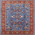 thumbnail image 1 of Ahgly Company Machine Washable Indoor Square Industrial Modern Blue Gray Area Rugs, 5' Square, 1 of 7
