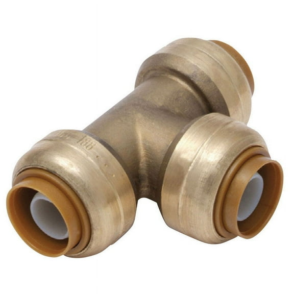 SharkBite 3/8 in. Push x 3/8 in. Dia. Push Brass Tee