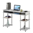 thumbnail image 3 of Designs2Go No Tools Student Desk with Charging Station White Faux Marble Wood, 3 of 7