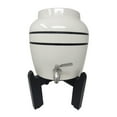 thumbnail image 2 of Porcelain Ceramic Water Dispenser Crock Set With Stainless Steel Faucet, Lid and Wooden Counter Stand, 2 of 9