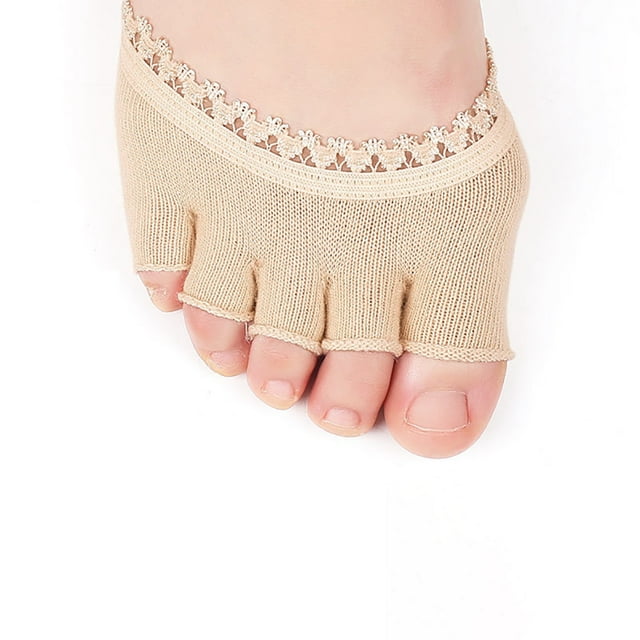 Women Toe Toppers Soft No Show Solid Color Half Socks Forefoot Cushion Socks
