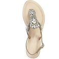 thumbnail image 4 of Lauren Lorraine Bahama Silver Gem Crystal Embellished Flat Thong Beach Sandals (Silver, 6), 4 of 6