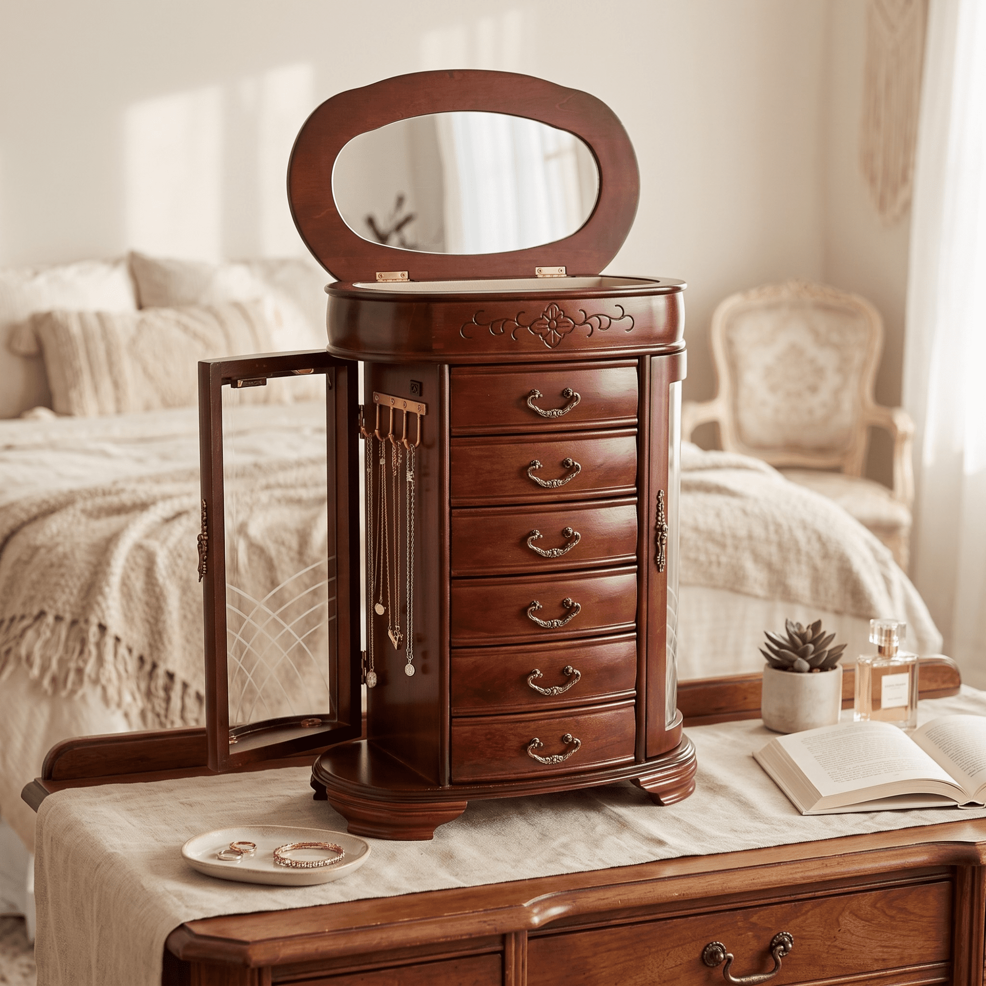Hives & Honey Patricia Jewelry Chest, Cherry