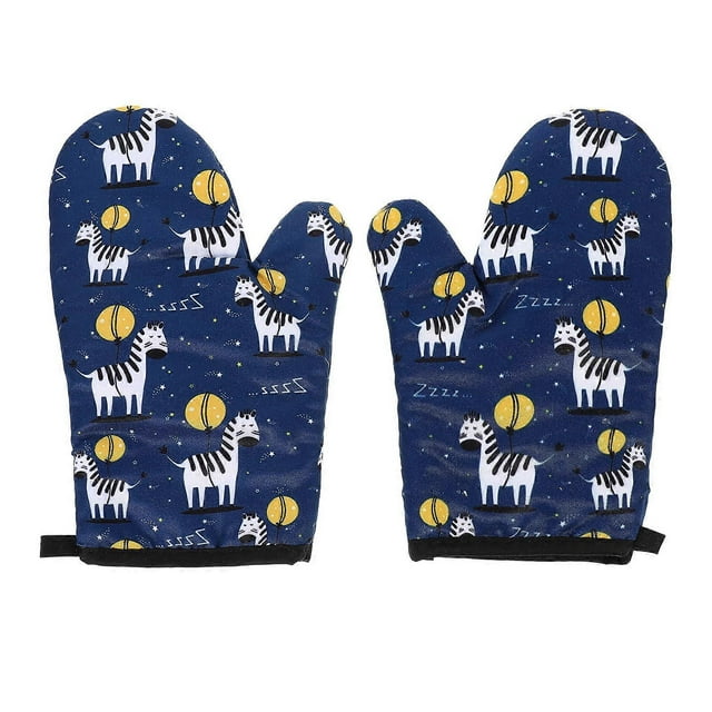 2pcs Protective Oven Mitts Useful Heat Resistant Cook Mittens for Baking Use