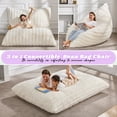 thumbnail image 2 of Hobestluk 3 in 1 Bean Bag Chair Giant Bean Bag Chairs for Adults with Ripple Cover Convertible Bean Bag Floor Cushion with Machine Washable Cover for Living Room (Ripple White), 2 of 7