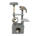 thumbnail image 1 of Gymax 48'' Tall Cat Tree w/ Large Condo Padded Top Perch Jute Scratching Post Tunnel Light Grey, 1 of 10