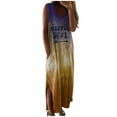 thumbnail image 2 of Sakmal Womens Dresses Maxi Shift Dress Casual Gradient Hippie Soul Loose Sleeveless Ladies Dresses, 2 of 7
