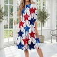 thumbnail image 2 of BOMYJESK Maxi Dresses for Women American Flag Floral Beach Long Dresses 4th Of July Summer Dresses Independence Day Art Print Elegant Classy Evening Dress for Party Light Blue M, 2 of 7
