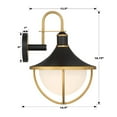thumbnail image 5 of Crystorama Atlas 1 Light Matte Black and Textured Gold Outdoor Sconce - 13.5"W x 18.75"H x 14.5"D, 5 of 13