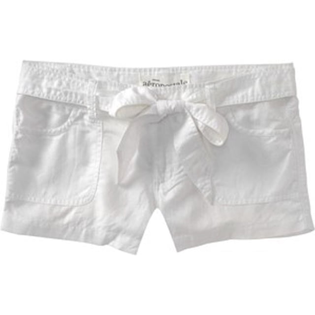Aeropostale Womens A87 Lineny Casual Bermuda Shorts, Blanco, 5/6
