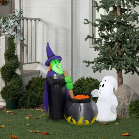 Halloween Airblown Inflatable 4ft Potion Tasting Witch Walmart Com