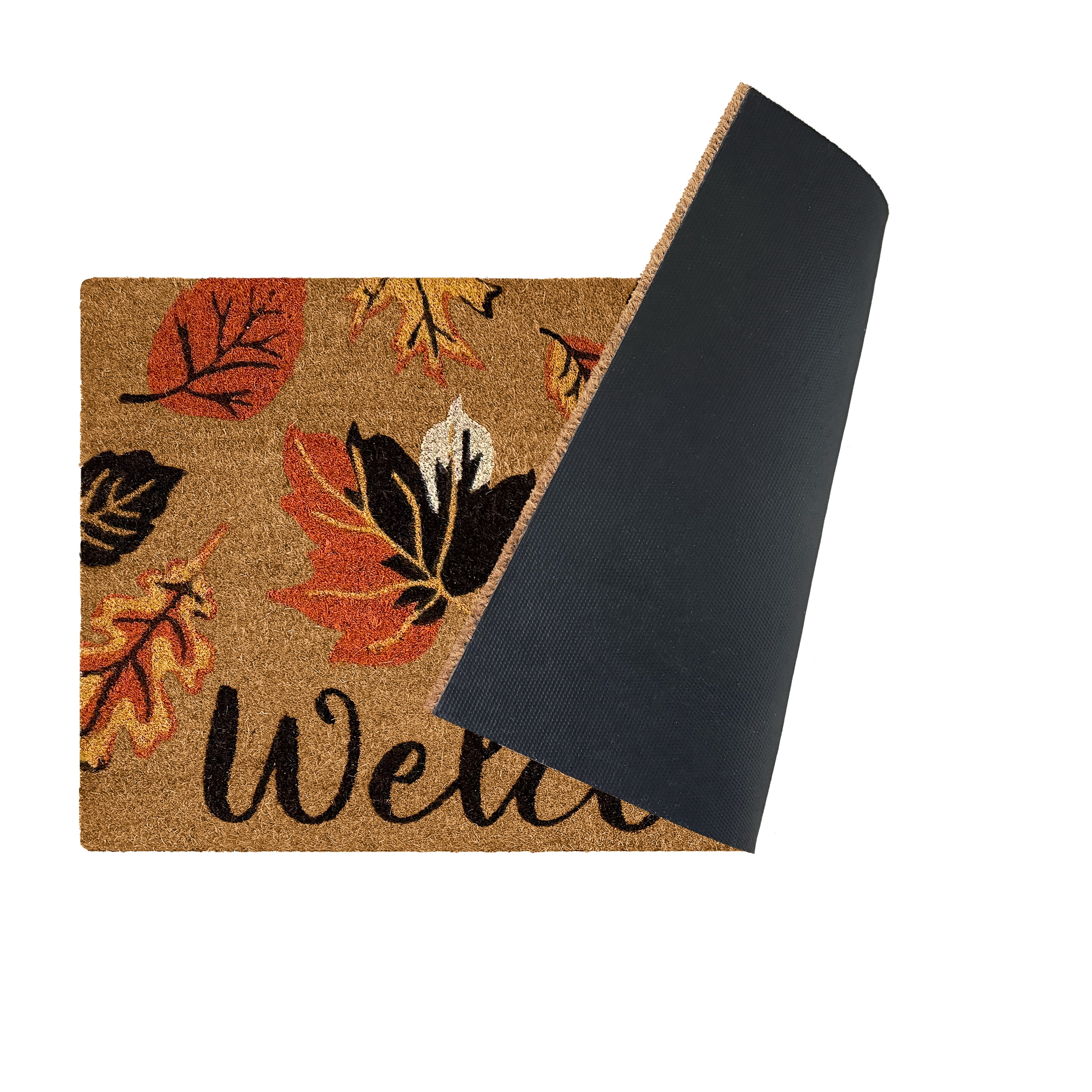 Achim Printed Coir Holiday Doormat 18" x 30" - Welcome Leaves