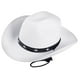 thumbnail image 1 of Sombrero de vaquero Jinwen estilo occidental de fieltro blanco, 1 of 8