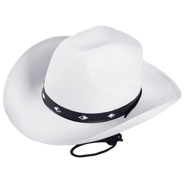 Sombrero de vaquero occidental, sombrero Fedora, sombreros con cordón, sombrero de copa de jazz, sombrero para el sol para Blanco