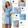 thumbnail image 2 of Oudiya Short Sleeve Maternity Nursing Dress Nightgown with Button Labor and Delivery Gown for Hospital S-XXL, 2 of 6