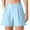 Light Blue., variant on Akafmk Women's Solid Color Summer Casual Shorts Zipper Button Closure Double Side Pockets Elastic Waist Comfortable Daily Wear Shorts Pants M