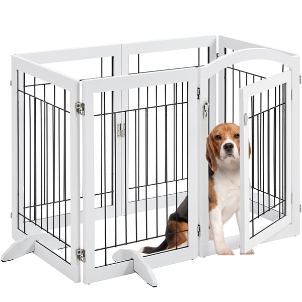 Topeakmart 33″H 6Panel Foldable Pet Gate Puppy Safety Fence with 3