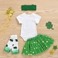 thumbnail image 5 of Kiijoy St Patrick's Day Outfits for Newborn Girls Short Sleeve Bodysuit Tutu Skirt Headband Set, Sizes 6-12M, 5 of 6