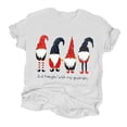 thumbnail image 1 of Mode Femmes Imprimé de Noël Manches Courtes Col Rond T-Shirt Ample Blouse Tops, 1 of 1