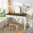 thumbnail image 6 of Romorgniz 40"Small Desk Rustic Farmhouse Computer Desk with Drawers & Side Storage  Writing Table with Power Outlets&USB for Home Office,Bedroom,Vanity, 6 of 9