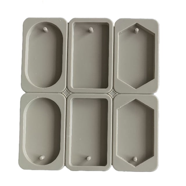 Naiovety Hermosos postres artesanales grises con molde de silicona rectangular con rombos de 6 agujeros, fabricación fácil de moldes Artesanía