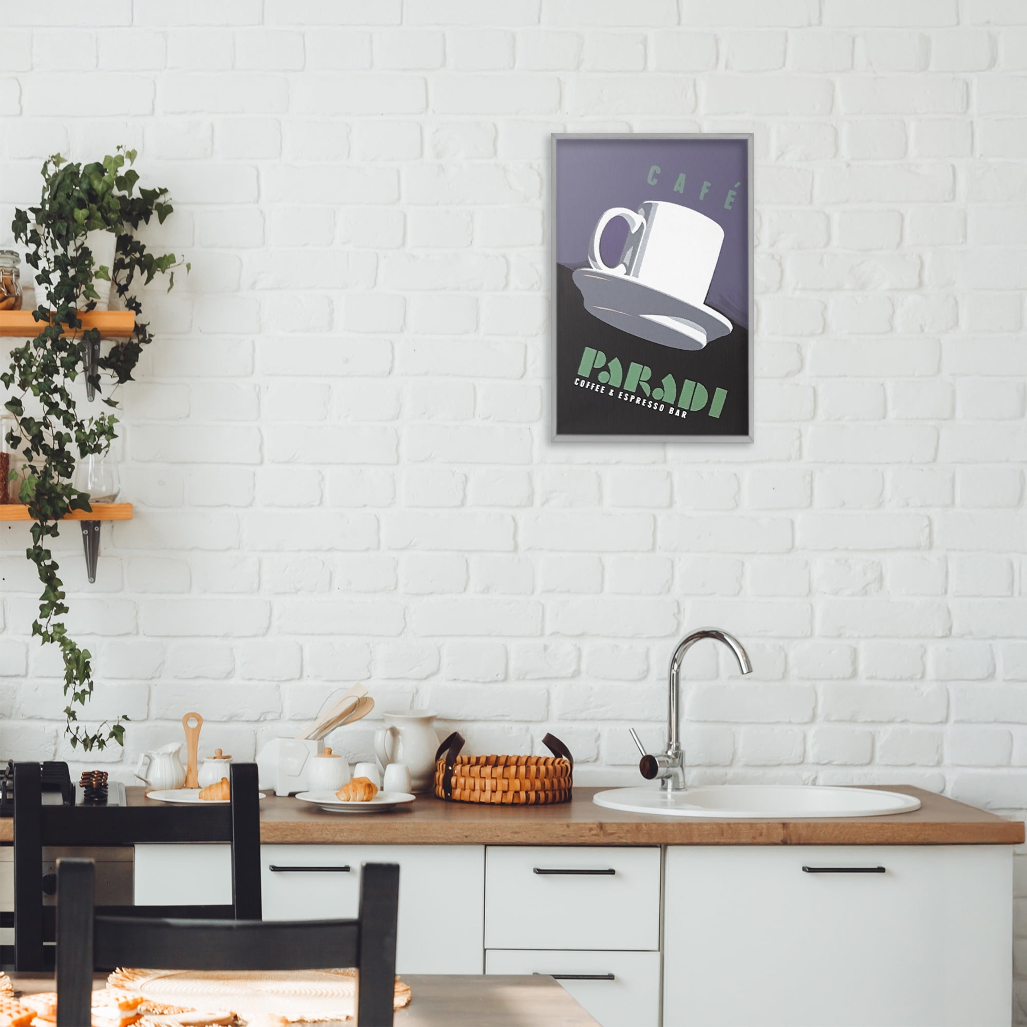 Stupell Industries Paradi Coffee & Espresso Gray Framed Giclee Art, design by Jadei Graphics