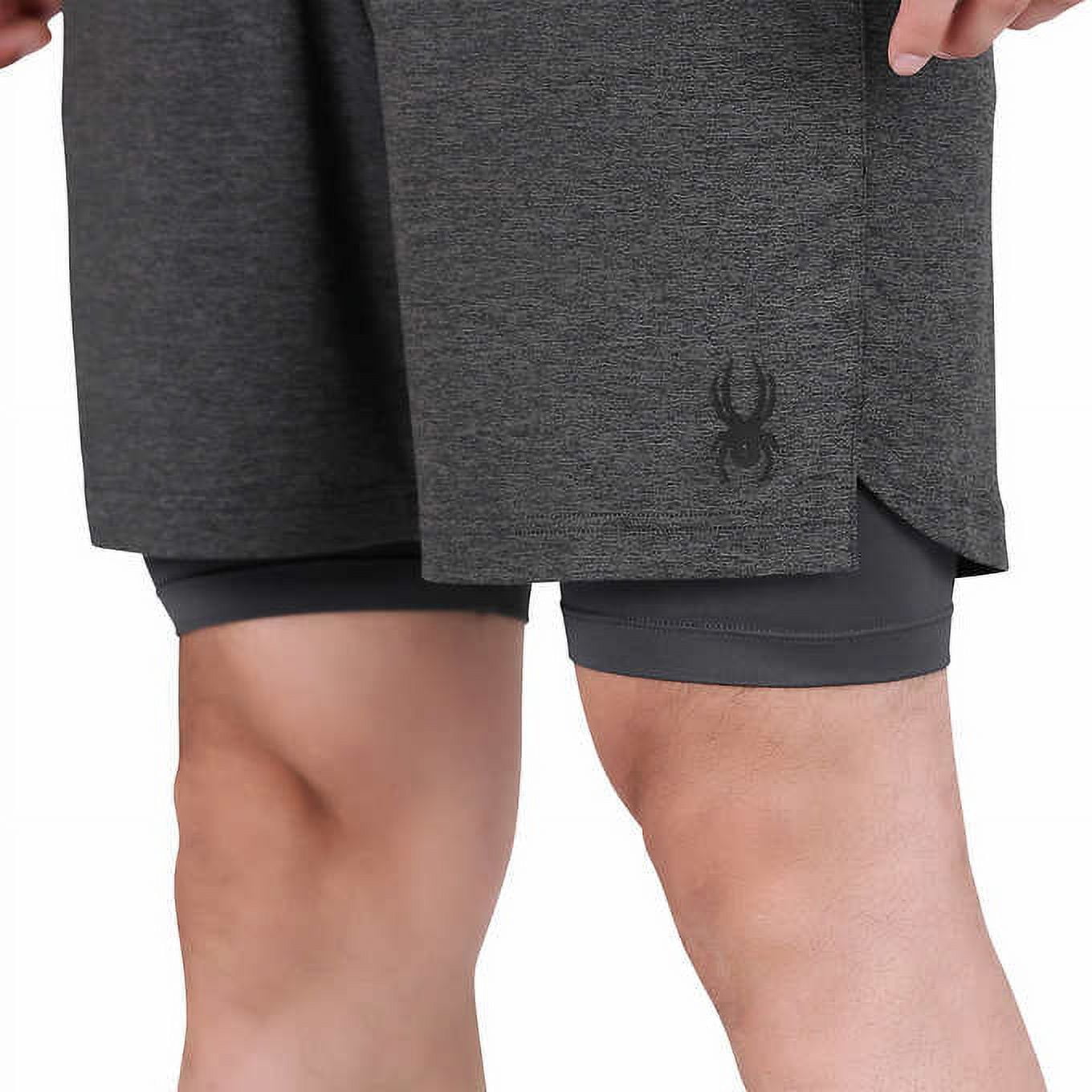 Spyder Active Gray 2 in 1 Drawstring Stretch Athletic Shorts