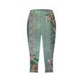 thumbnail image 4 of 4X Women's Capris Plus Size Under $10 Summer High Waisted Printing Capris Matching Slim Fitting Yoga Gym Pants, 4 of 5