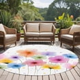 thumbnail image 4 of Watercolor Colorful Floral Round Area Rug 5Ft Washable Circle Rugs for Living Room Bedroom, Farmhouse Summer Flowers Non-Slip Carpet Floor Mats Indoor Outdoor Carpet Runner Aesthetic Home Decor, 4 of 8