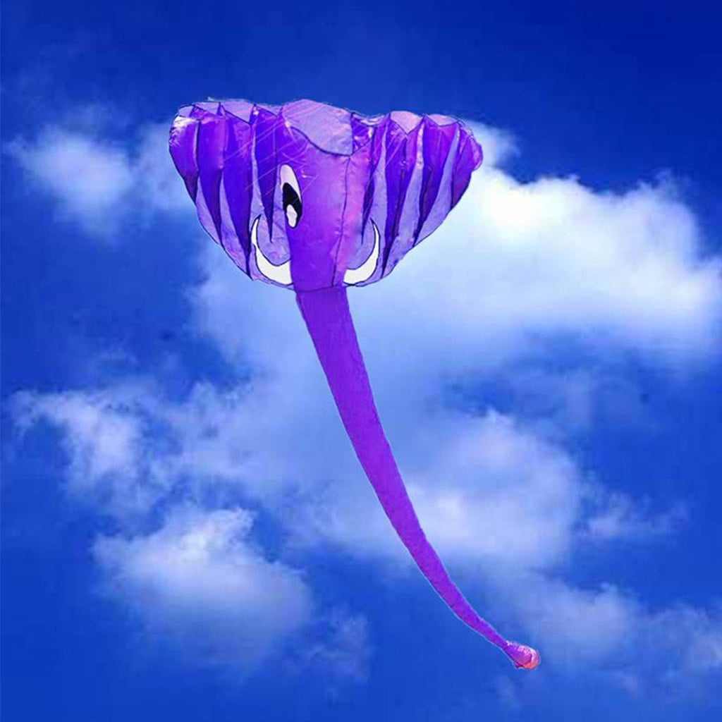 ZPAQI Nylon Long Tail Kite Large 3D Elephant Wind Kite Parent-Child Entertainment Toy