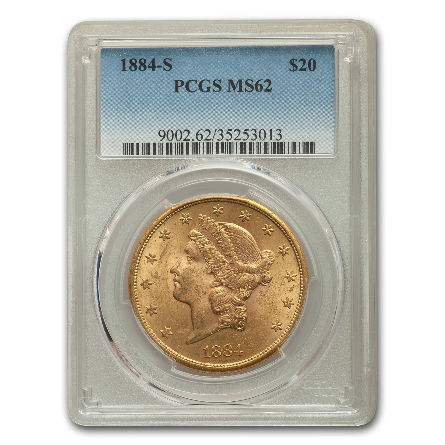 1884-S $20 Liberty Gold Double Eagle MS-62 PCGS - Walmart.com