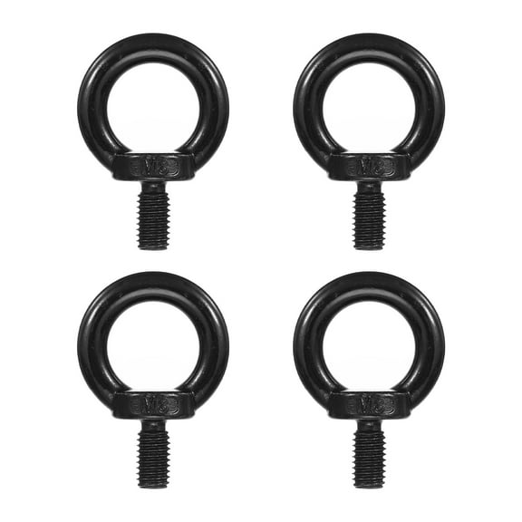 Uxcell M8 x 15mm Lifting Eye Bolt, 4 Pcs 304 Stainless Steel Shoulder Ring Screw, Black