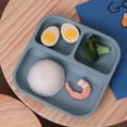thumbnail image 5 of Color Kids 1PCS BPA Free Silicone Divided Square Plate Suction Baby Dish Leakproof Toddler Kids Meal Tray Easy Clean Tableware, 5 of 10