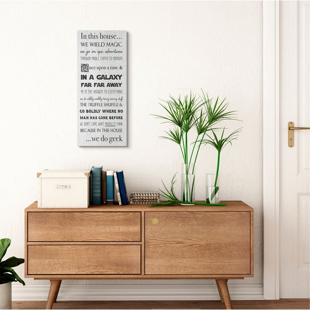 Geek House Inspirational Family Word Design Oversized Stretched Canvas Wall Art by Daphne Polselli